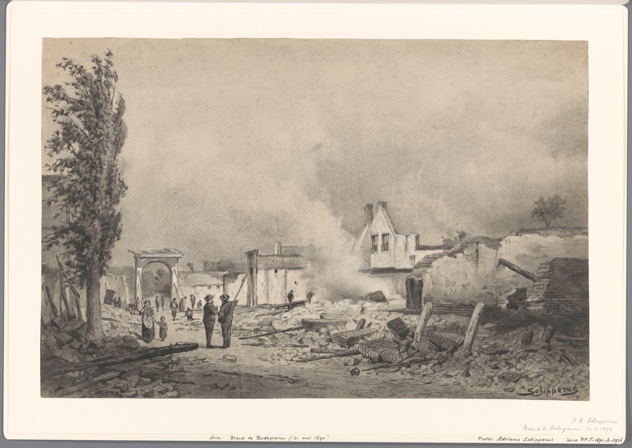 أطلال بوديجرافين بعد حريق 31 مايو 1870 بواسطة بيت شيبروس