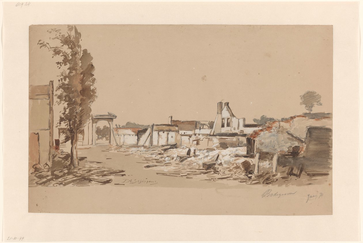 أطلال Bodegraven بعد حريق 31 مايو 1870 بواسطة بيت شيبروس