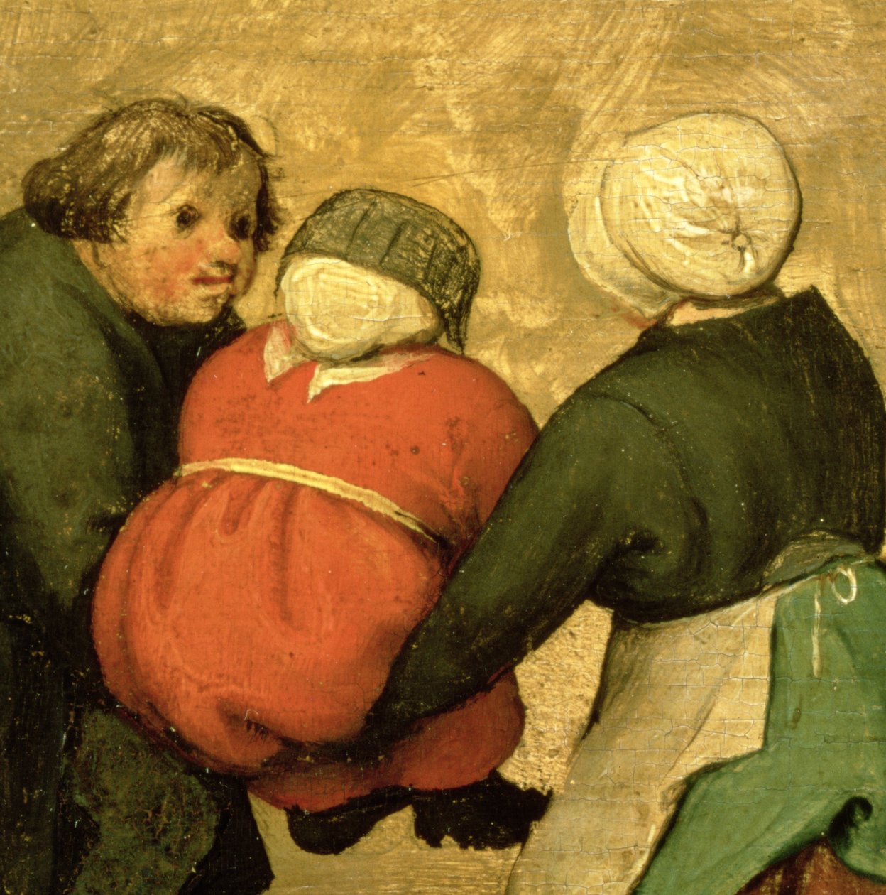 ألعاب الأطفال (Kinderspiele): تفاصيل طفل يحمله طفلان آخران ، 1560 (تفاصيل 68945) بواسطة بيتر بروغل الأكبر