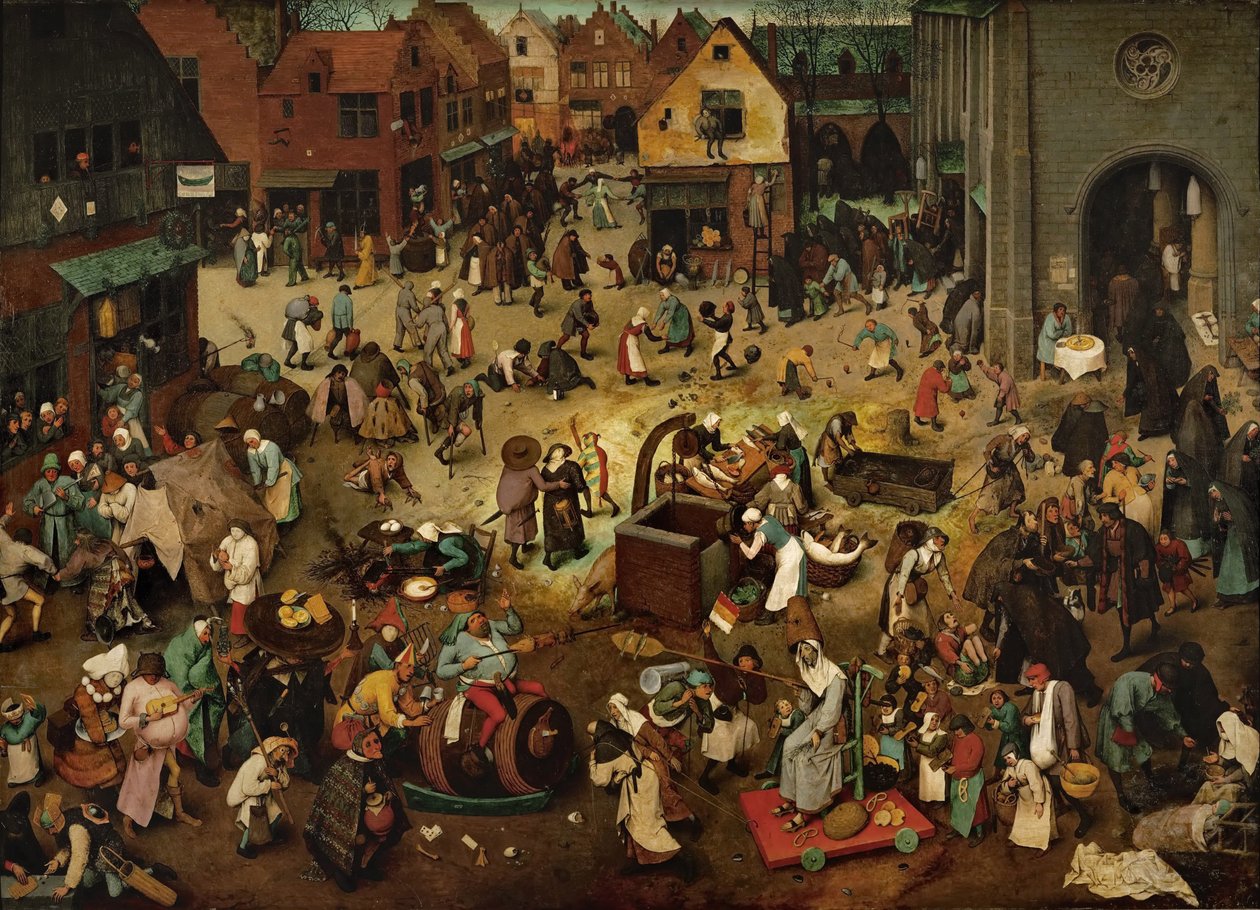 قتال بين الكرنفال والصوم ، 1559 (زيت على لوح بلوط) بواسطة بيتر بروغل الأكبر
