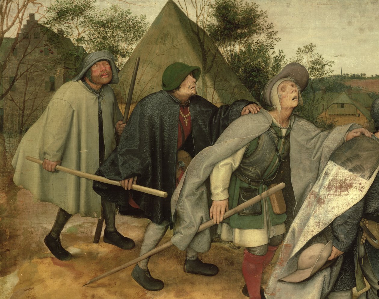 المثل للمكفوفين ، تفاصيل ثلاثة مكفوفين ، 1568 (تفاصيل 29163) بواسطة بيتر بروغل الأكبر
