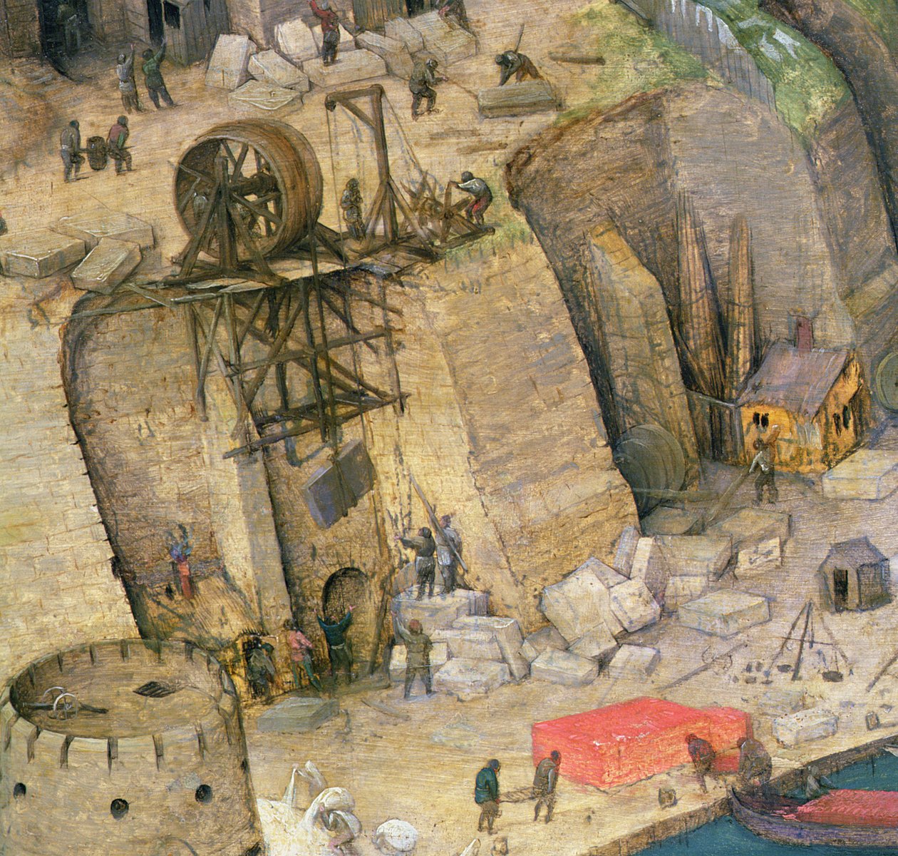 برج بابل ، تفاصيل أعمال البناء ، 1563 (تفاصيل 345) بواسطة بيتر بروغل الأكبر