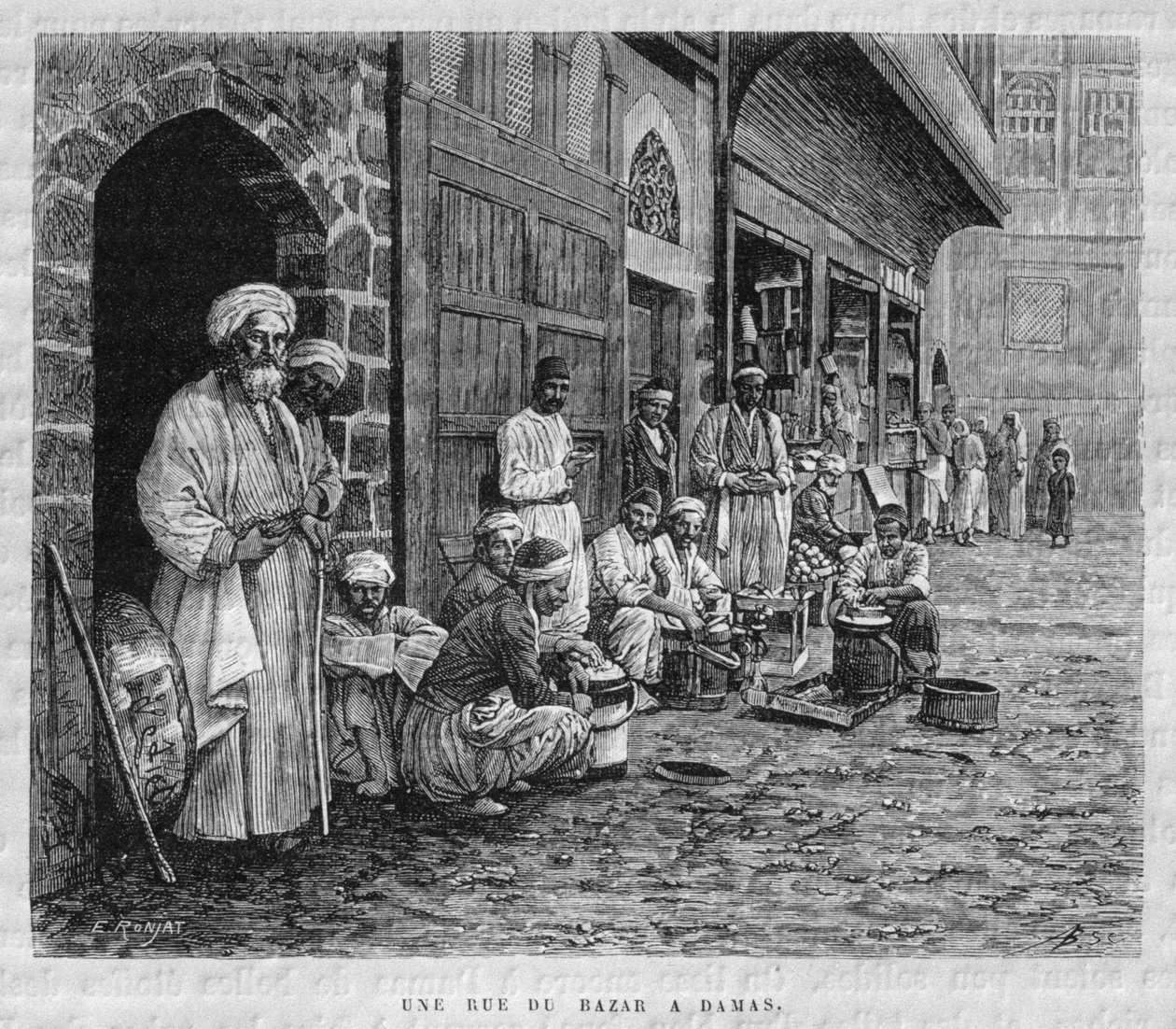 شارع في بازار دمشق من سوريا اليوم. رحلات إلى فينيسيا ولبنان وجودي. 1875-1880 "لويس تشارلز إميل لورت ، 1884 (النقش وزن الجسم) بواسطة بيتر كود