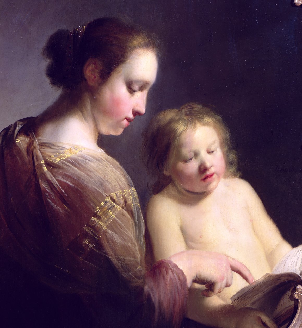 العذراء تعلم المسيح الطفل للقراءة ، ج. 1630 (تفاصيل 177874) بواسطة بيتر فرانز دي غريبر