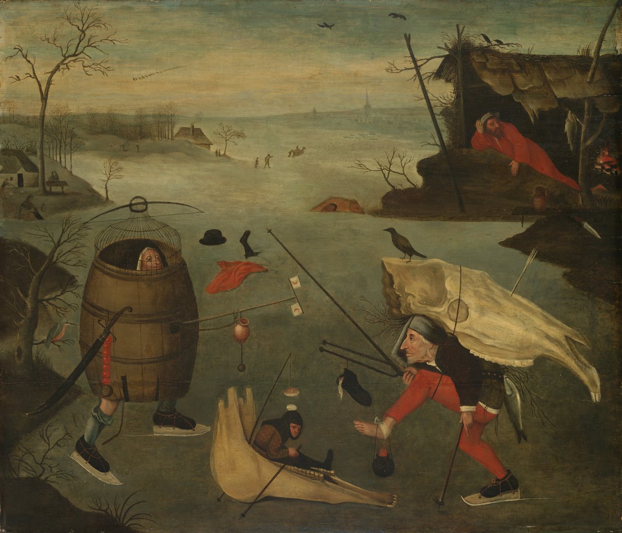 مبارزة غروتسك على الجليد ، c.1560 بواسطة بيتر هيوز