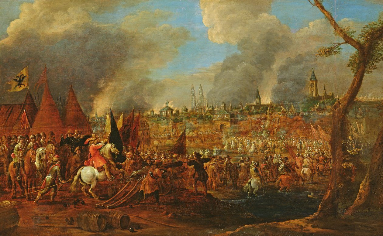 حصار مدينة من قبل الإمبراطوريين ، ربما حصار Megdeburg في 1631 ، c.1650 بواسطة بيتر مولينار