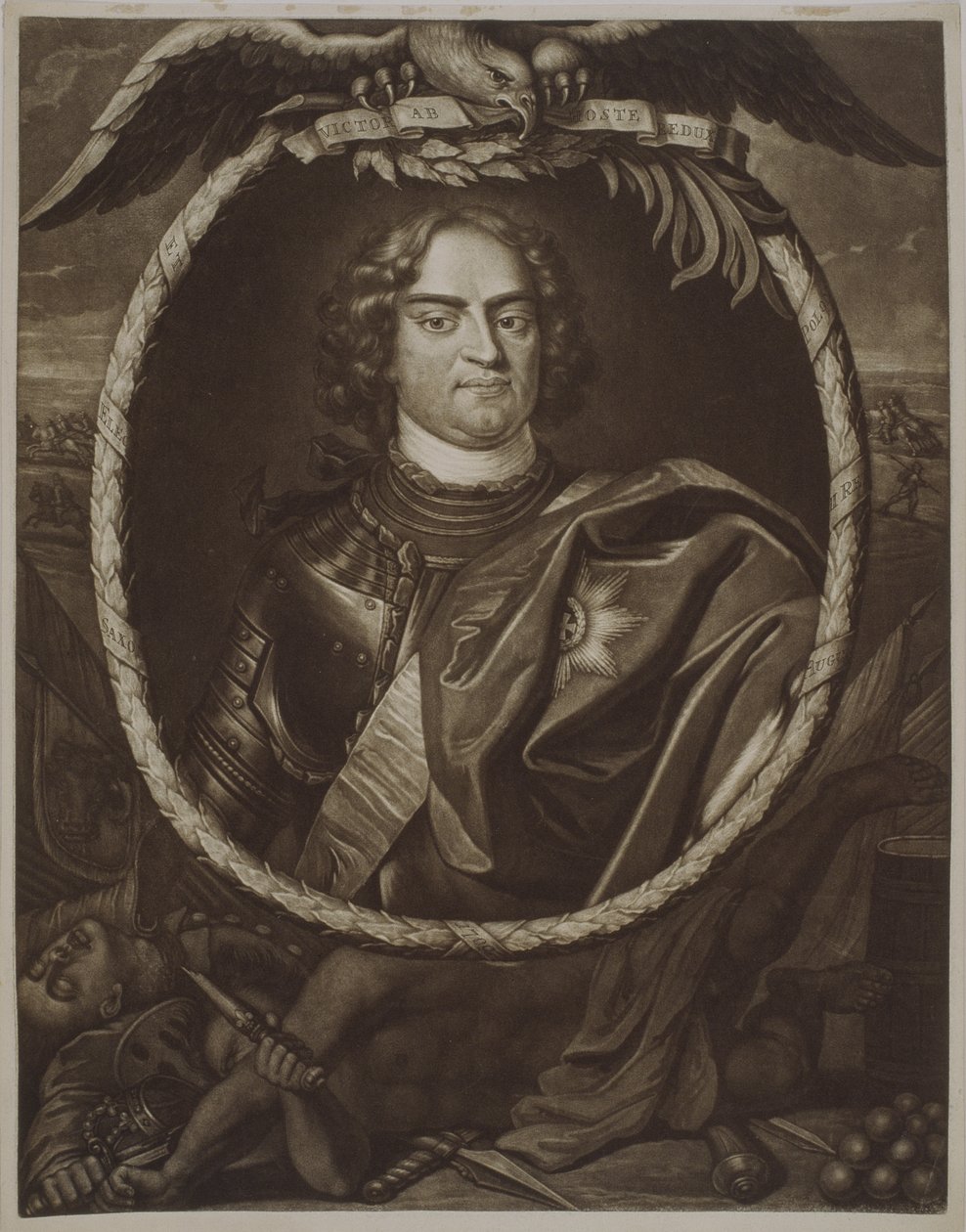 أغسطس الثاني (1670-1733) ملك بولندا ، 1709 بواسطة بيتر شينك