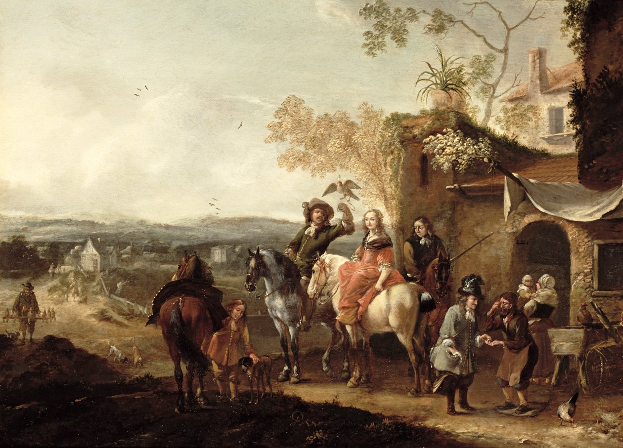 الصقور بواسطة بيتر Wouwermans أو Wouwerman