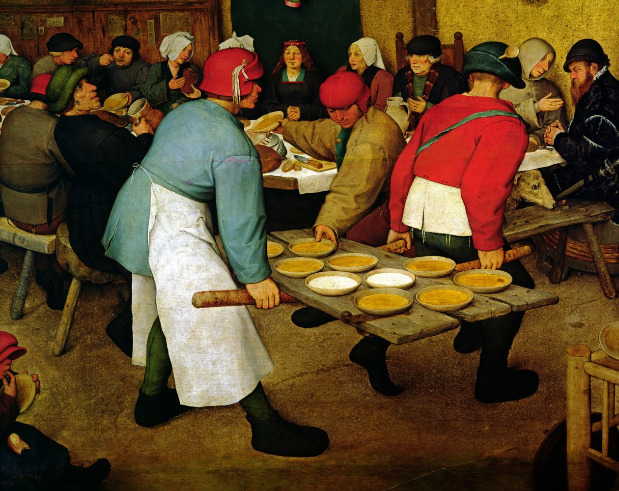 Peasant Wedding Bauernhochzeit ، 1568 زيت على تفاصيل لوحة 68946 بواسطة بيتر بروغل الأكبر