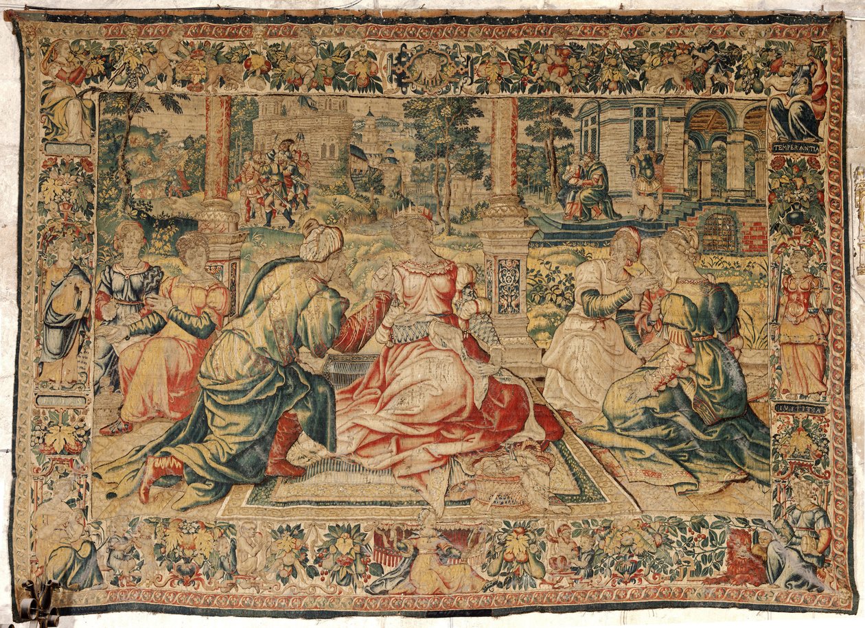 مارك أنتوني وكليوباترا نسيج بواسطة بيتر (Attr. to) Coecke van Aelst