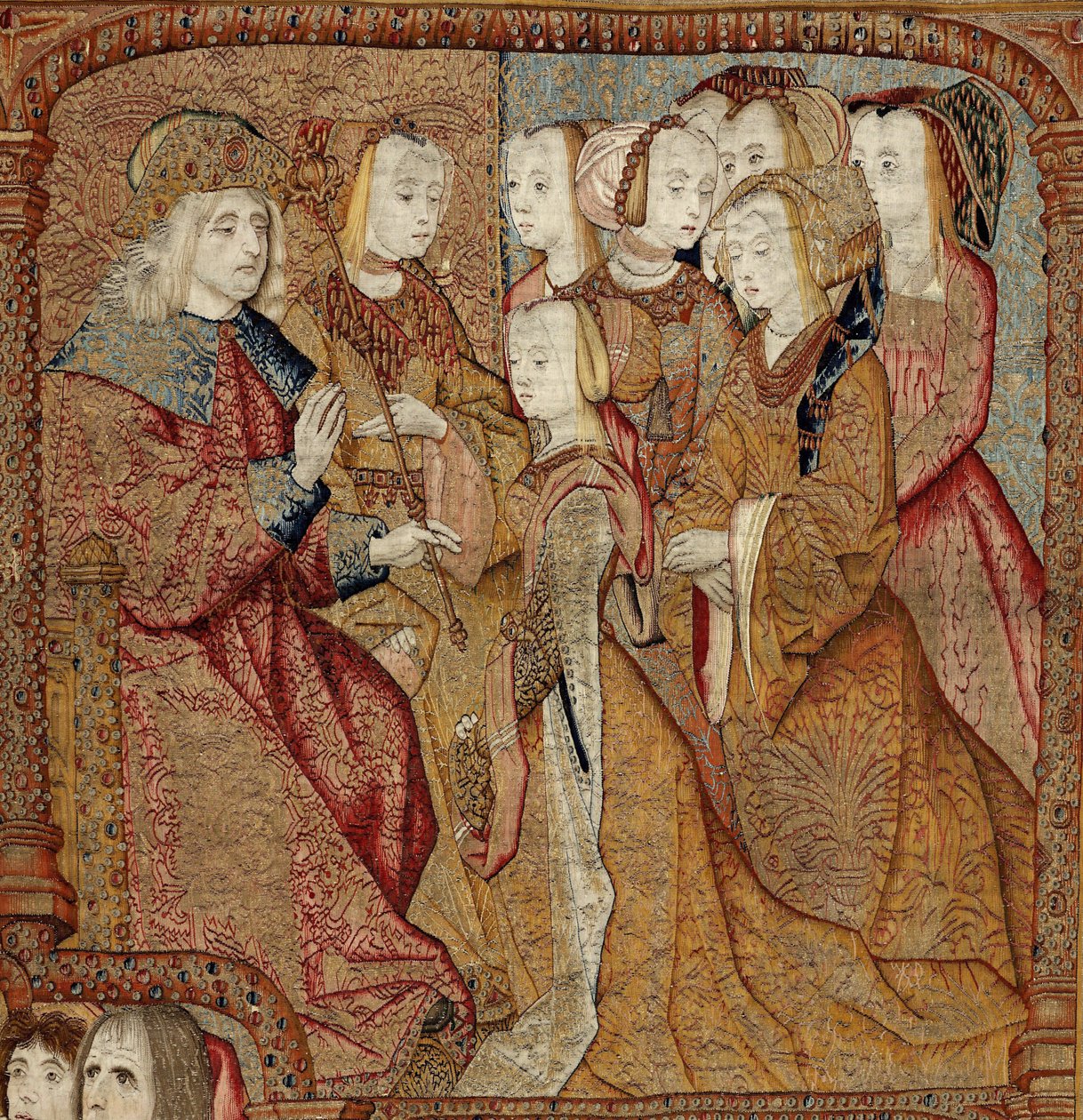 انتصارات والدة الإله أو العصافير الذهبية ، حوالي 1500 - 02 (نسيج) بواسطة بيتر (Attr. to) Coecke van Aelst
