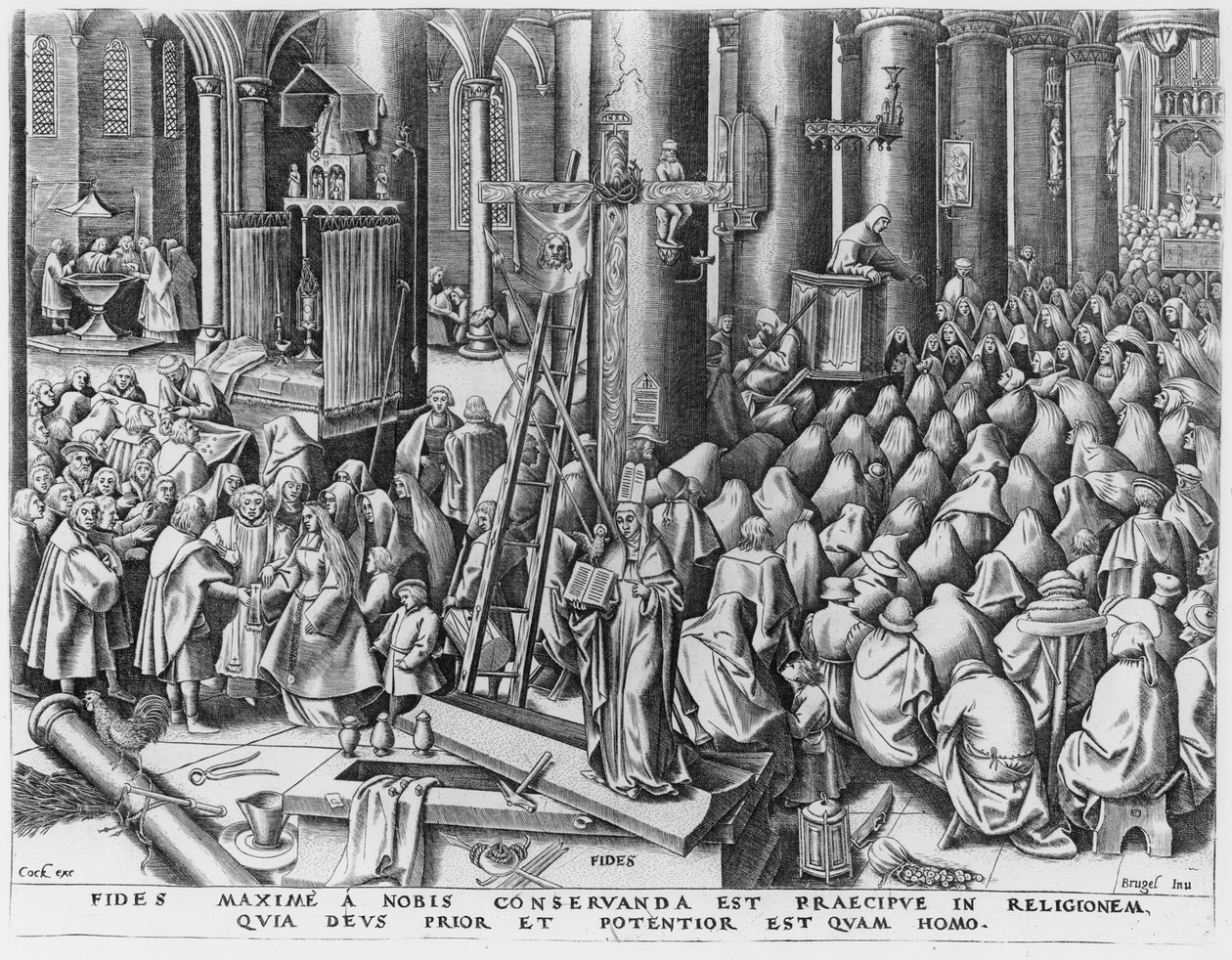 الإيمان ، محفور من قبل Hieronymus Cock (c.1510-70) بواسطة بيتر بروغل الأكبر