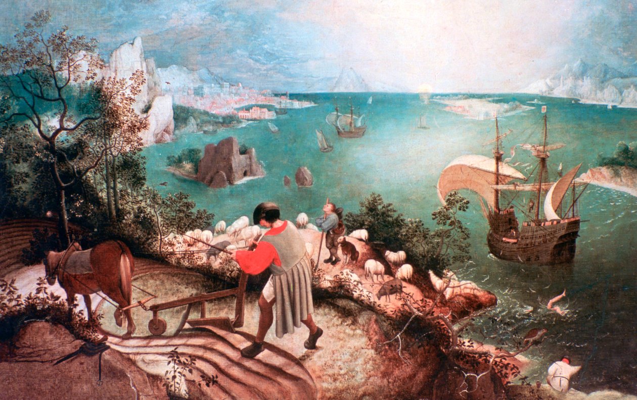 المناظر الطبيعية مع سقوط إيكاروس ، c1555 بواسطة بيتر بروغل الأكبر
