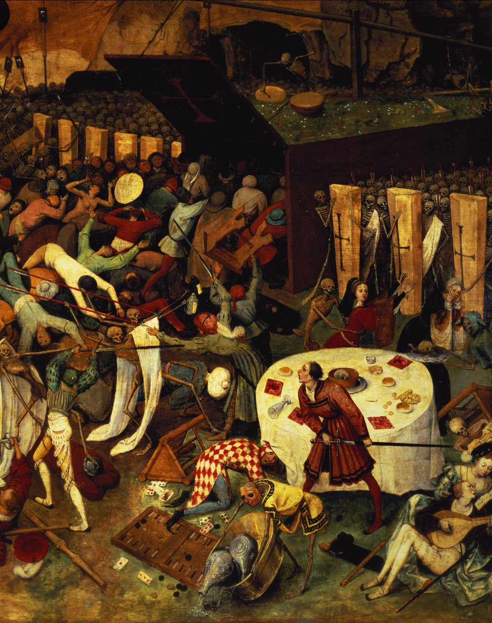 انتصار الموت ، تفاصيل الجزء الأيمن السفلي ، 1562 بواسطة بيتر بروغل الأكبر