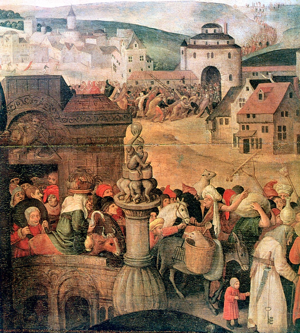المسيح يقود التجار من تفاصيل الهيكل ، c1584-1638 بواسطة بيتر بروغل الأصغر