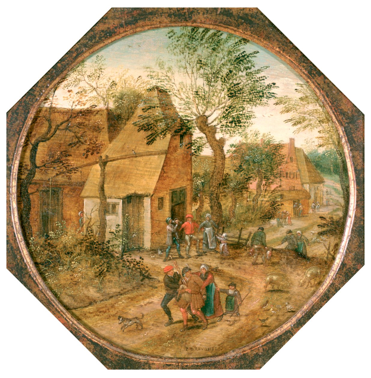 المرور عبر القرية ، c1584-1637 بواسطة بيتر بروغل الأصغر
