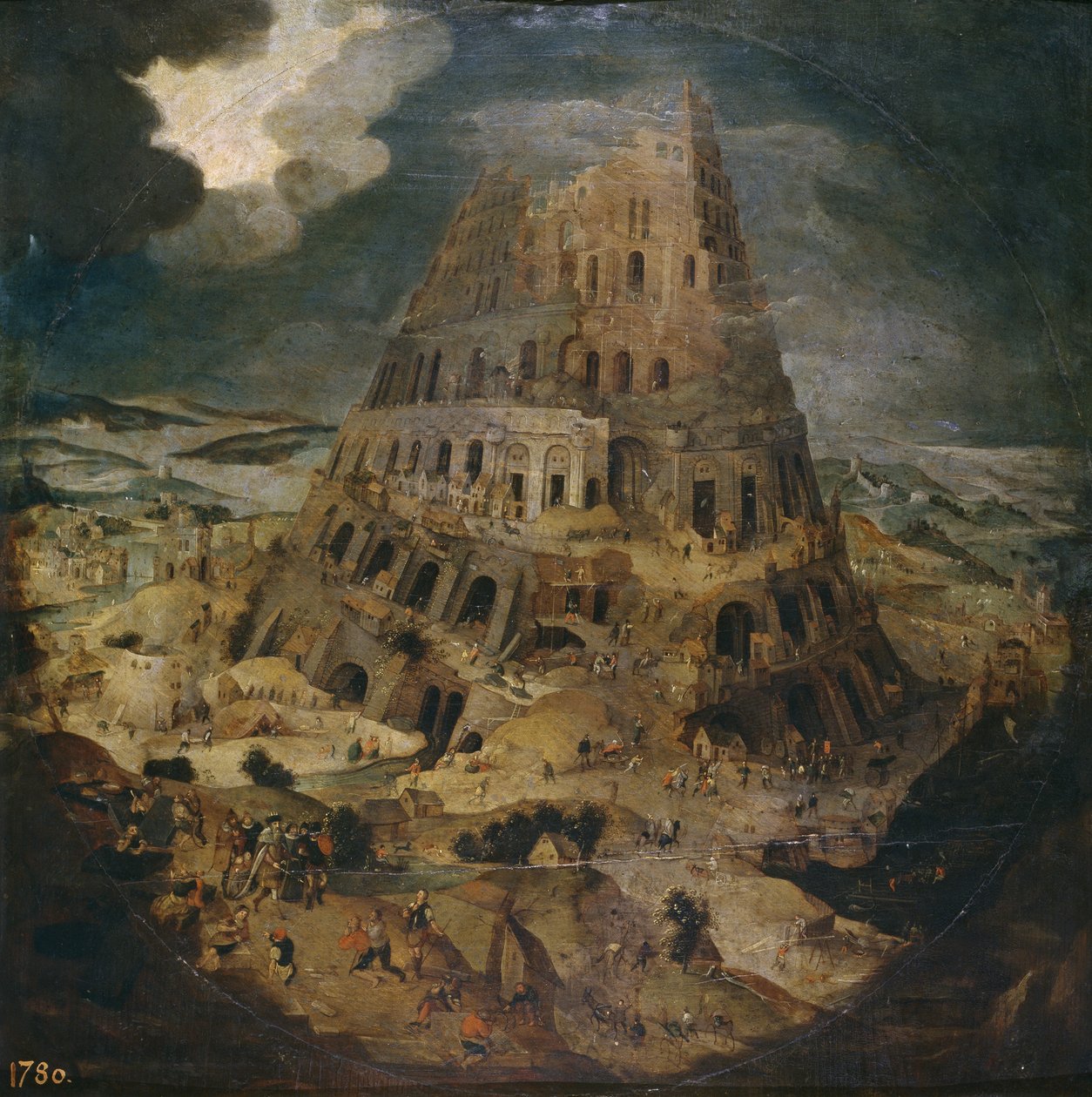 برج بابل ، 1595 م بواسطة بيتر بروغل الأصغر