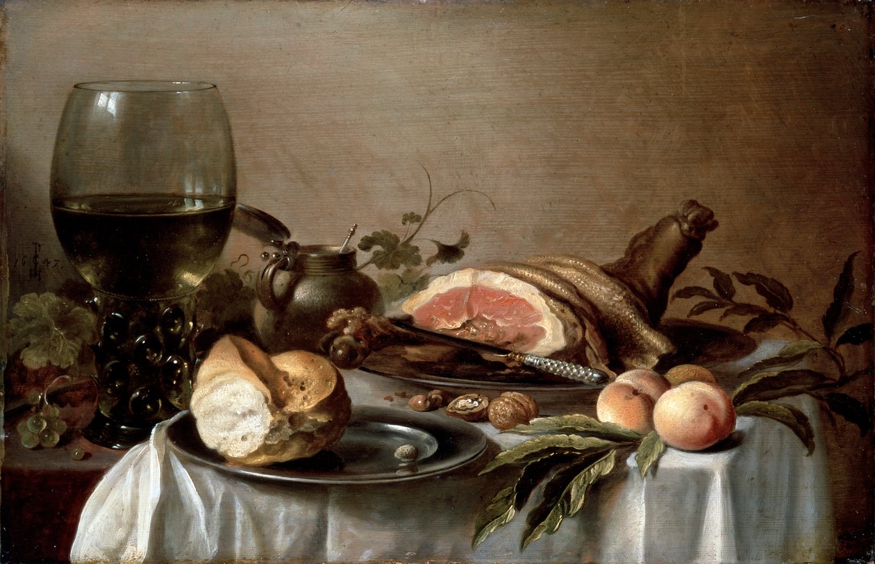 الفطور مع هام ، 1647. بواسطة بيتر كليز