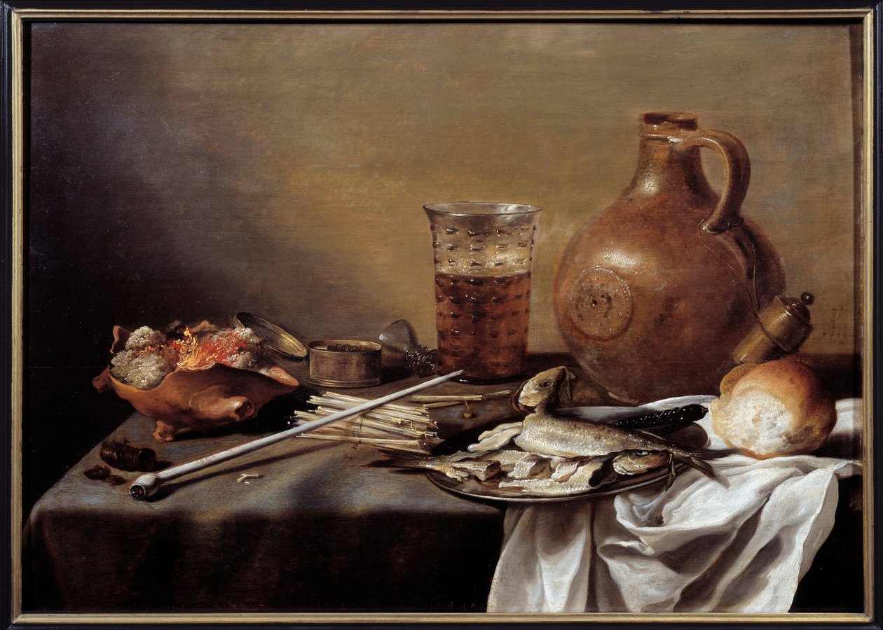 لا تزال الحياة مع رسم الأسماك لبيتر كلايس (1597-1661) 1644 خافت. 0،59 × 0،82 م نانت ، متحف الفنون الجميلة بواسطة بيتر كليز