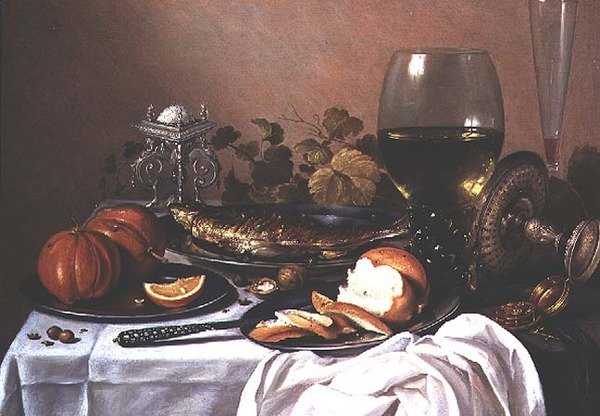 لا تزال الحياة مع الماكريل واليقطين والخبز بواسطة بيتر كليز
