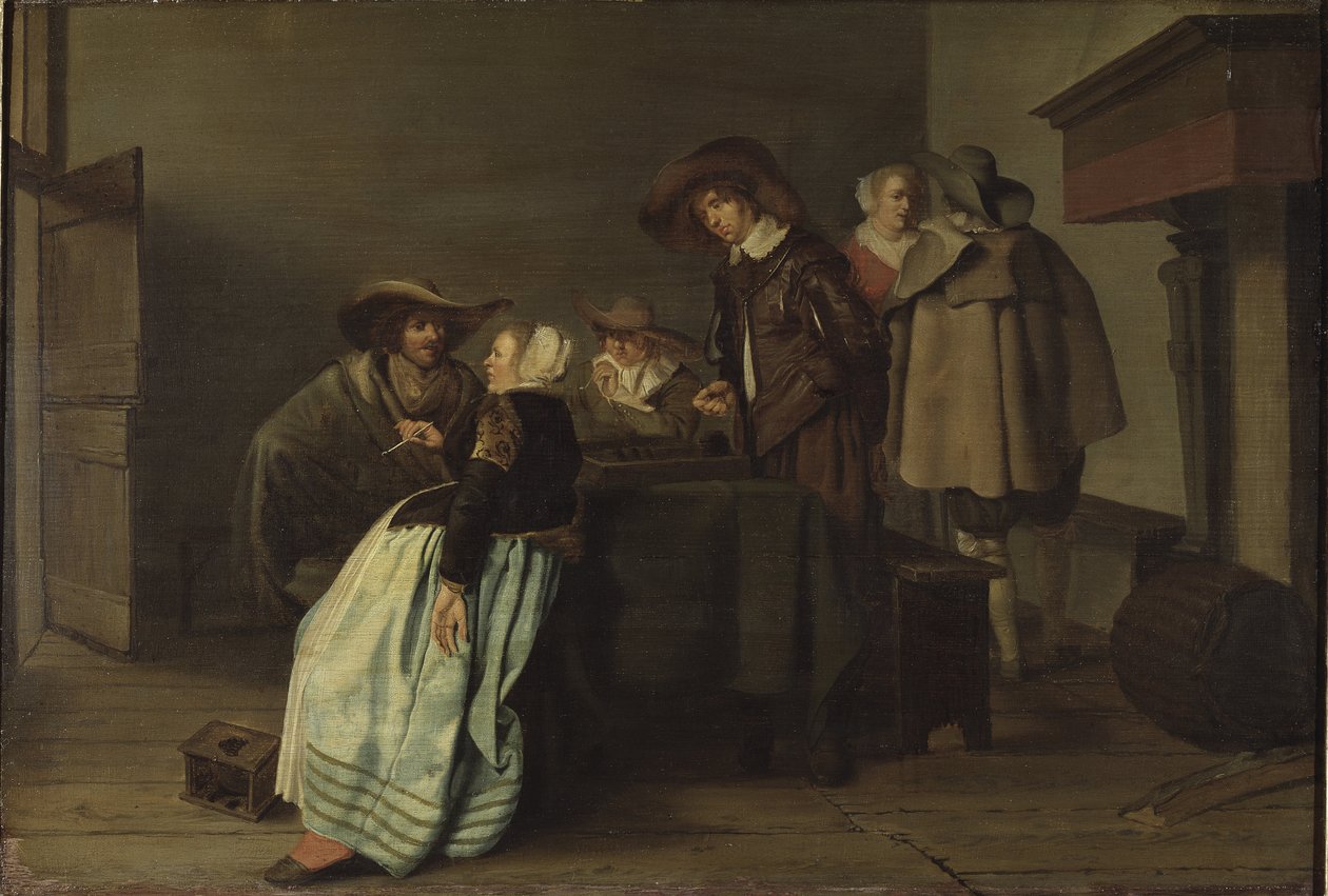 محادثة Une - محادثة ، بقلم Codde ، Pieter (1599-1678). زيت على قماش بواسطة بيتر كود
