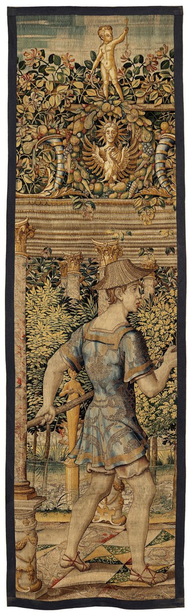 Vertumnus و Pomona: تحول Vertumnus إلى صياد ، حوالي 1550 (الذهب والصوف والحرير) بواسطة بيتر كويك فان إيلست