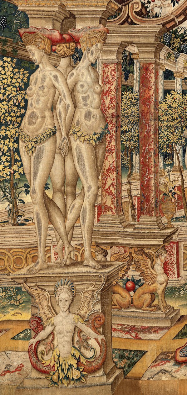 Vertumnus و Pomona: تحول Vertumnus إلى مقص. كاليفورنيا. 1550 (نسيج) بواسطة بيتر كويك فان إيلست