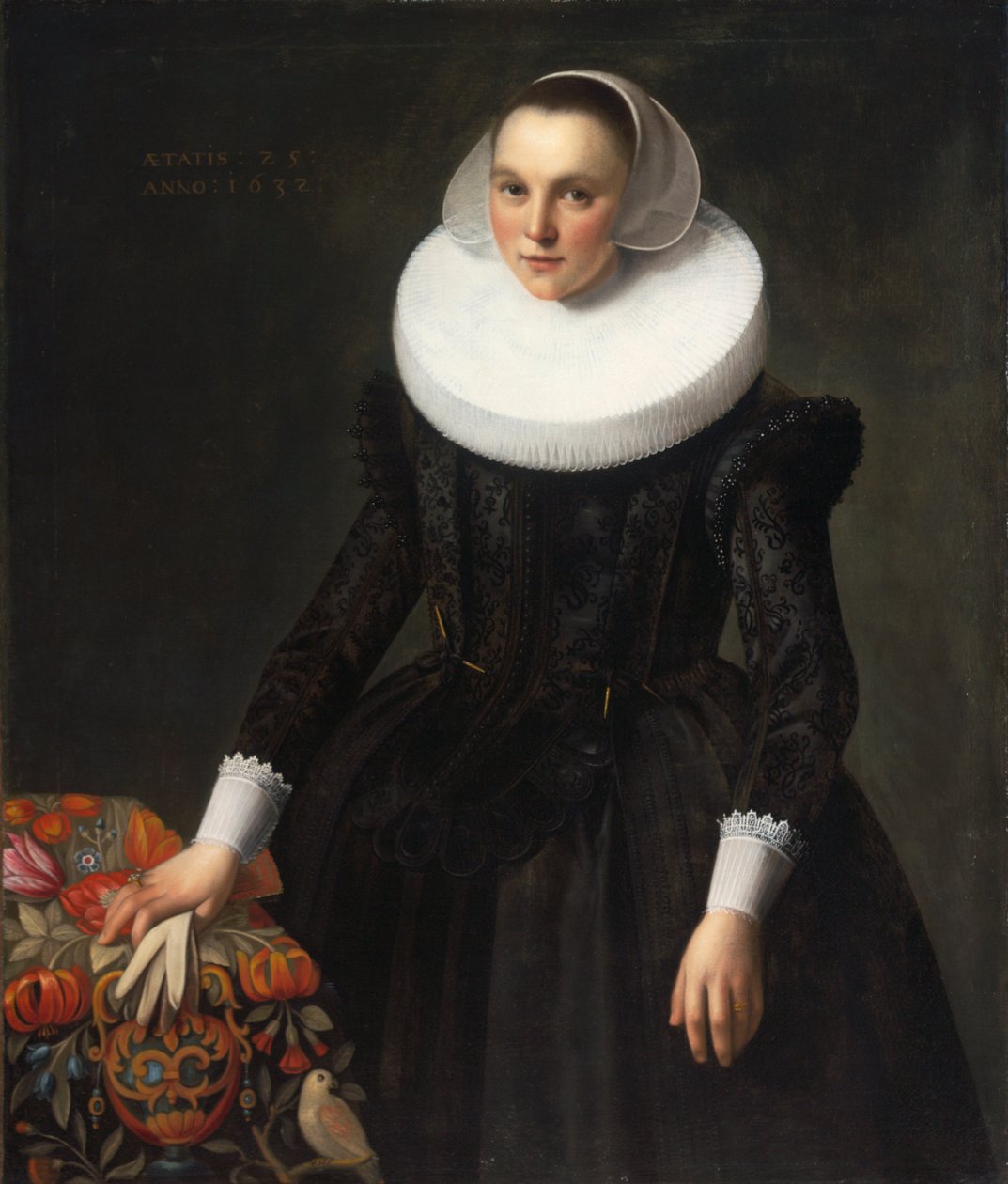 صورة لسيدة شابة - صورة لسيدة شابة ، بواسطة Grebber ، Pieter Fransz de (حوالي 1600-1652 / 3). زيت على قماش بواسطة بيتر فرانز. دي غريببر