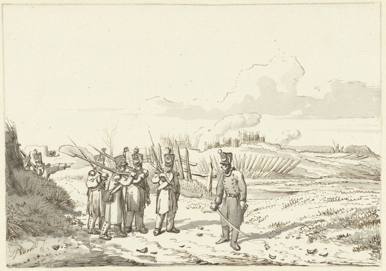 دورية محاصرة 1813-1814 بواسطة بيتر جيراردوس فان أوس (بتوقيع الفنان)