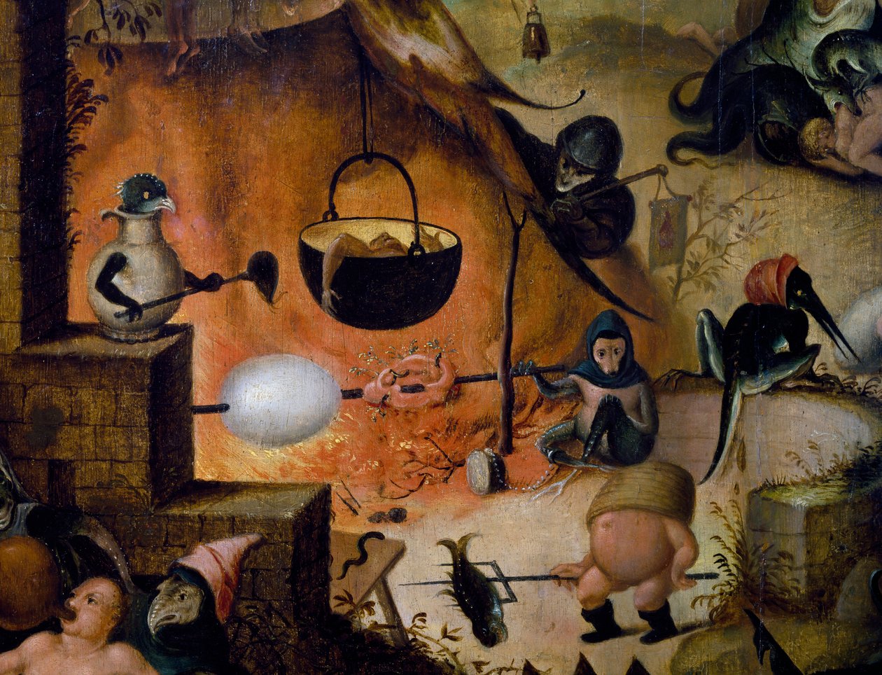 Hell, detail of Last Judgment, ca 1554, painting by Pieter Huys (ca 1520-ca 1584), oil on panel بواسطة بيتر هيوز