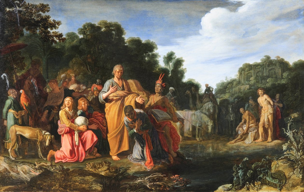 "Le bapteme de l'eunuch" (معمودية الخصي) - حلقة من حياة فيليب الشماس الذي يلتقي بخصي ، أمين صندوق ملكة إثيوبيا ، قادمًا من غزة وحولها إلى المسيحية. بداية على سبيل المثال بواسطة بيتر Lastman