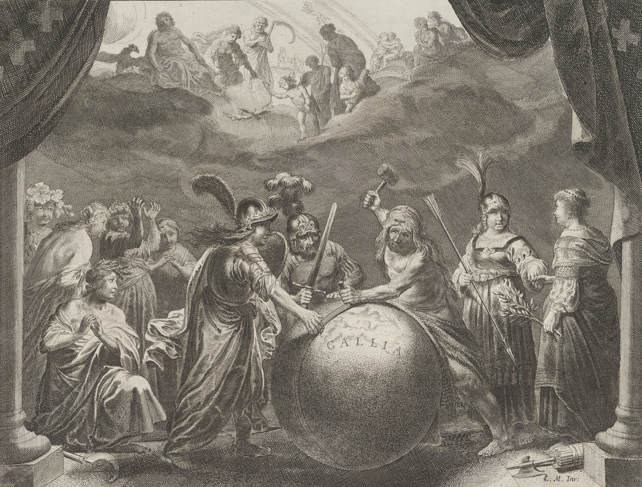 اللوحة 12: رمزية على الخلاف في فرنسا ، من Caspar Barlaeus، Medicea Hospes، 1638. بواسطة بيتر نولبي