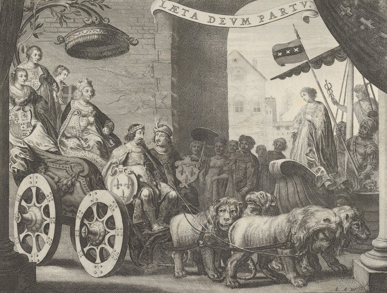 اللوحة 5 أ: ماري دي ميديسي بدور بيرسينثيا ، من كاسبار بارليوس ، ميديا هوسبيس ، 1638. بواسطة بيتر نولبي