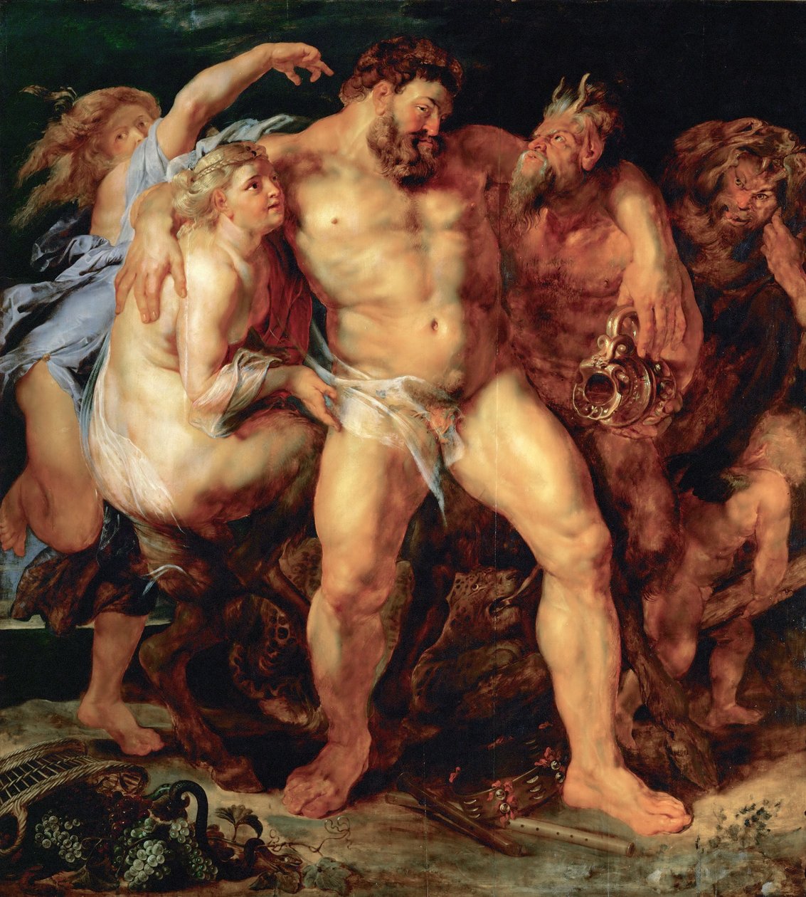 هرقل في حالة سكر ، بقيادة حورية و Satyr ، حوالي 1614. بواسطة بيتر بول روبنز
