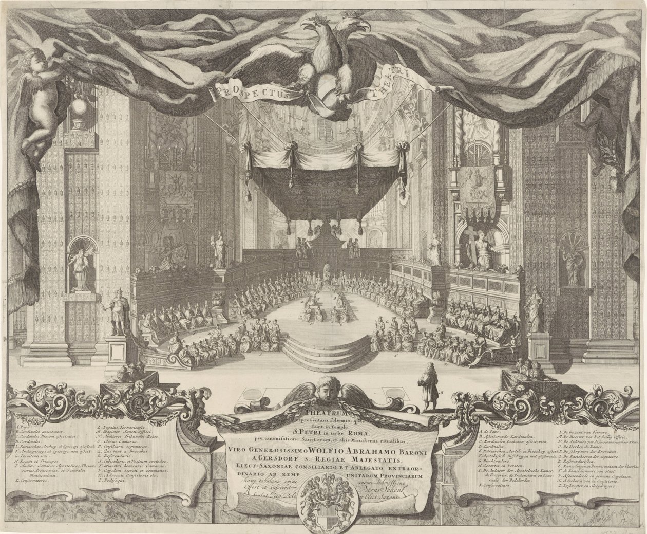 Gezicht in de Sint-Pietersbasiliek مسرح يمثل الجنايات التي وقعت في معبد القديس بطرس في مدينة روما (العنوان على وجوه) بواسطة بيتر شينك (أنا)