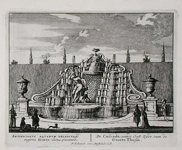 الشلال في حديقة شرقية ، من "Admirandorum Quadruplex Spectaculum" ، بقلم جان فان كول (1656-1703) ، نُشر قبل عام 1715 (نقش) بواسطة بيتر شينك