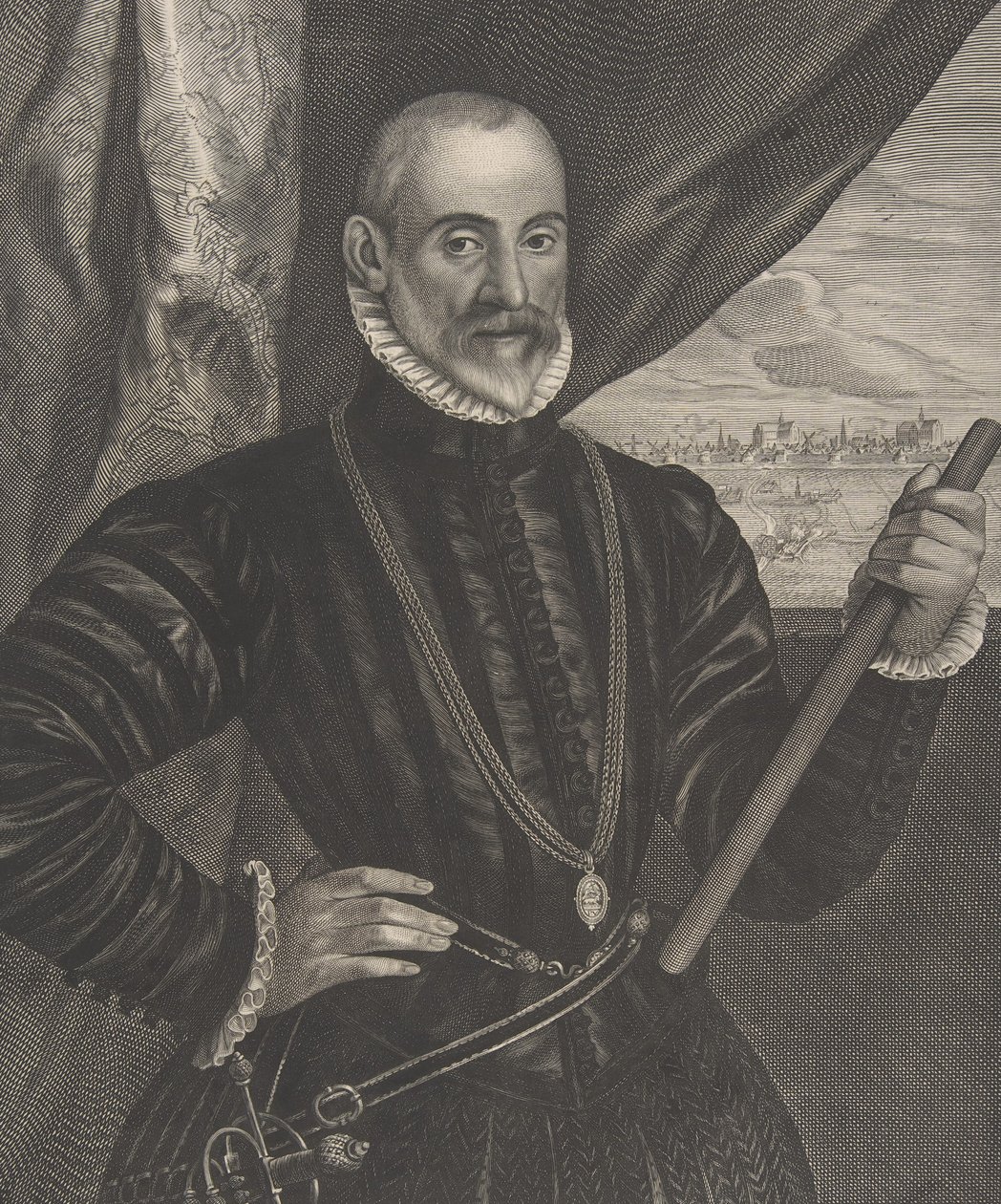 فرانسيسكو فالديس ، القائد الإسباني ، من مسلسل Quatuor Personae ... ، 1649. بواسطة بيتر سوثمان