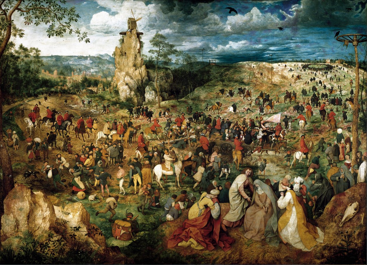 لوحة La Montee au Calvary (عربة الصليب) لبيتر بروغل الأكبر (أو بيير بروغل أو بيتر بروغيل أو بروغل بواسطة بيتر بروغل الأكبر