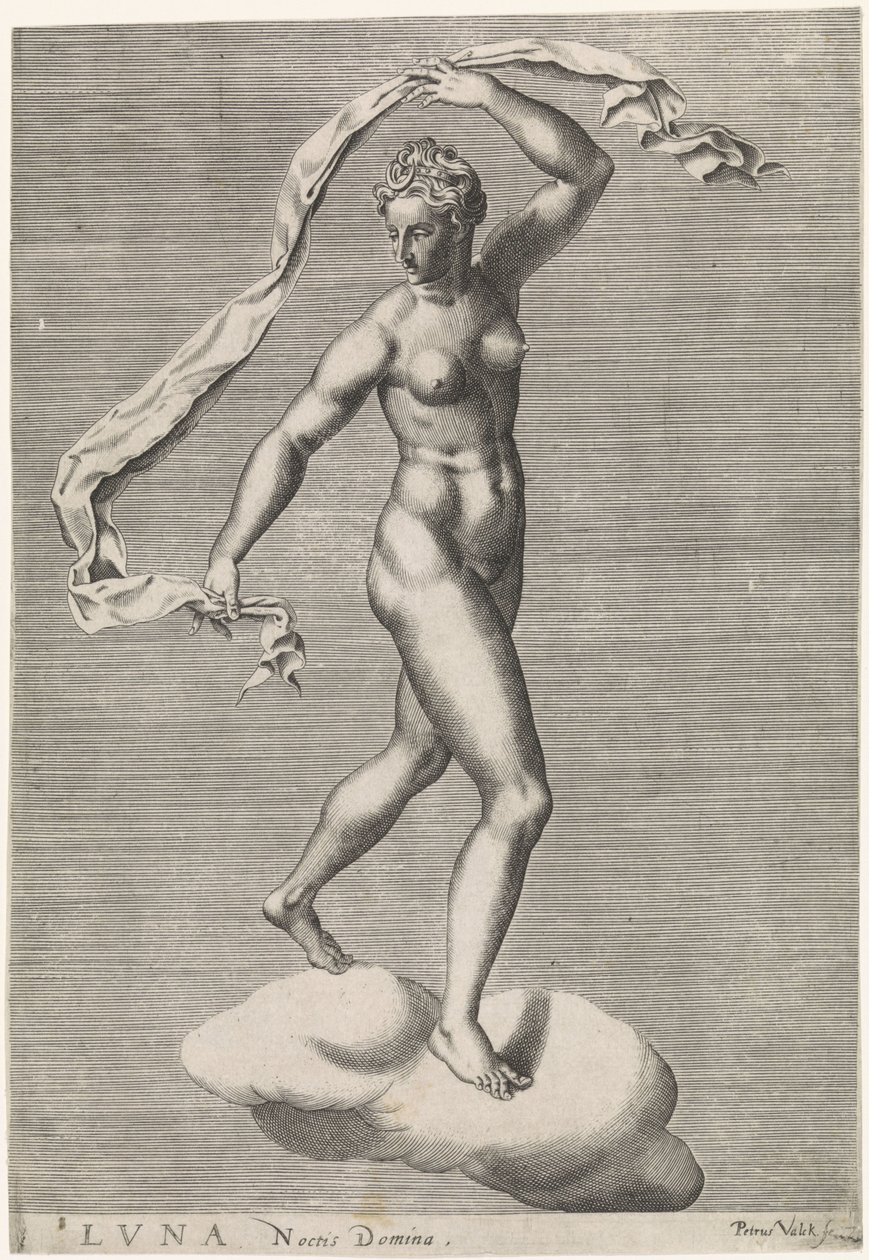 ديانا في دور لونا على سحابة Luna Noctis Domina (العنوان على الكائن) الكواكب السبعة (العنوان على الكائن) بواسطة بيتر فالك
