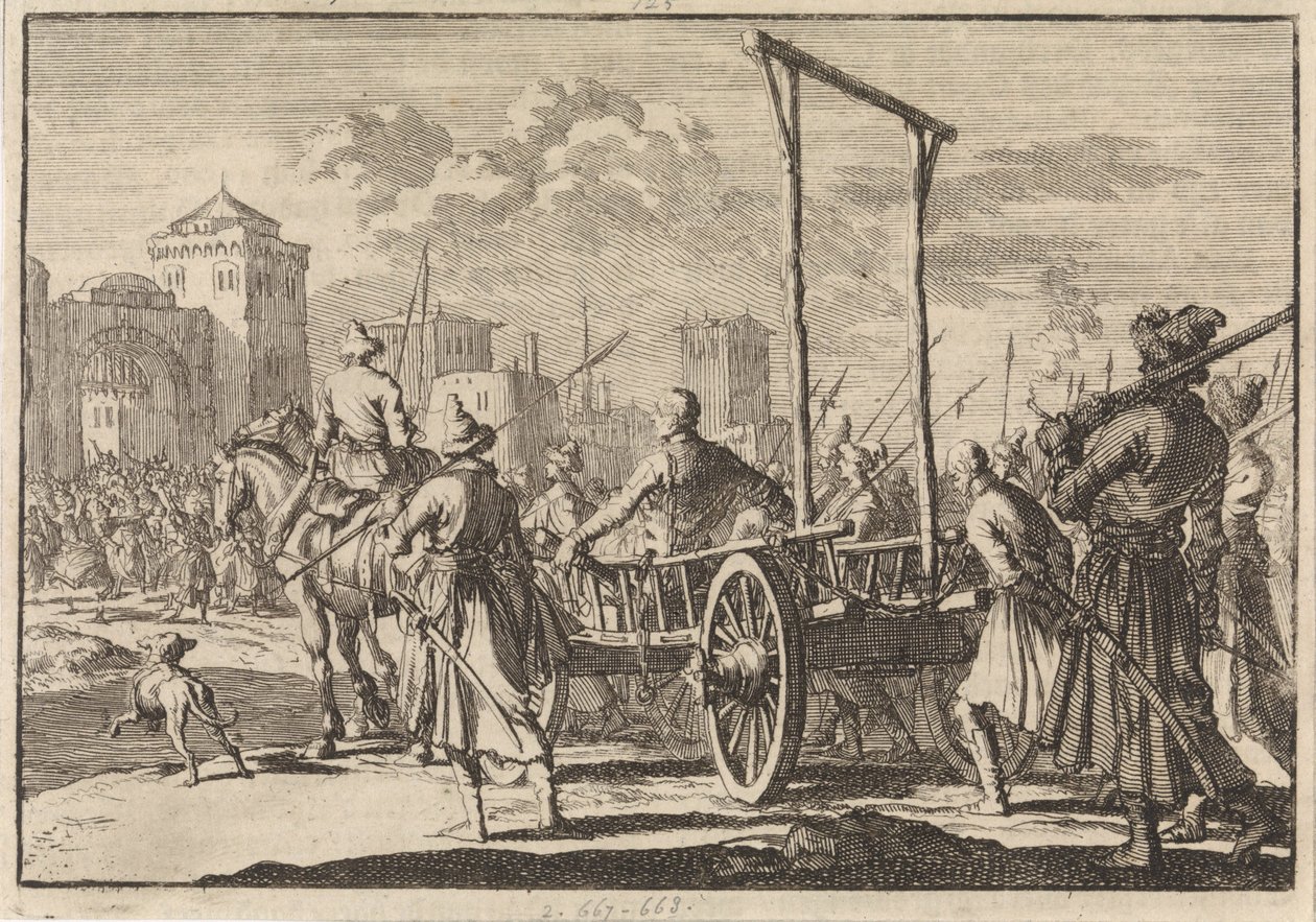 وصول ستيبان رازين وشقيقه فرول في قفص حديدي في موسكو ، 1671 ، 1698 بواسطة بيتر فان دير آ