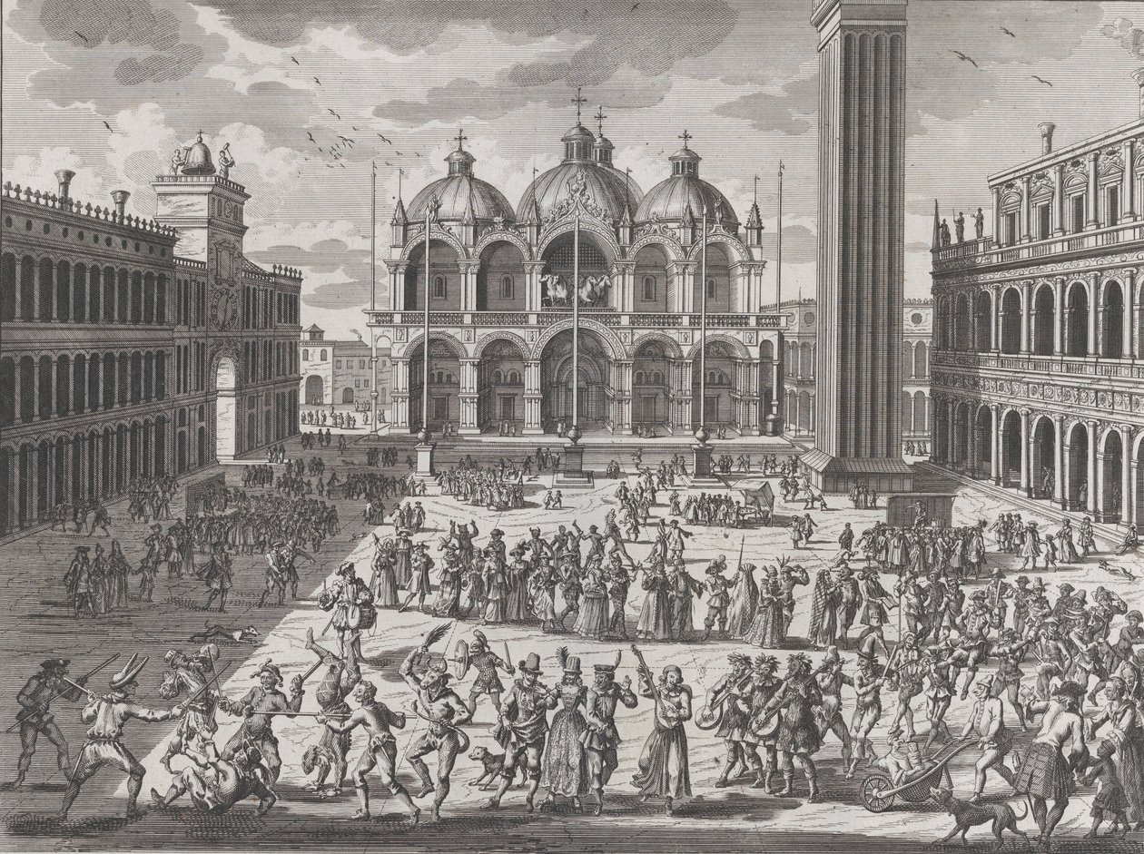 كرنفال البندقية ، من: Thesaurus Antiquitatum et Historiarum Italia، vol. التاسع ، 1722 بواسطة بيتر فان دير آ