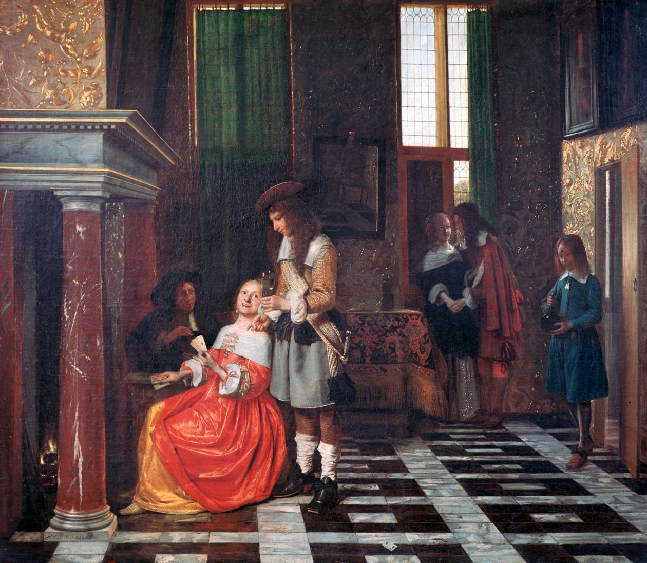 لاعبو البطاقة ، c1663-1665 بواسطة بيتر دي هوش