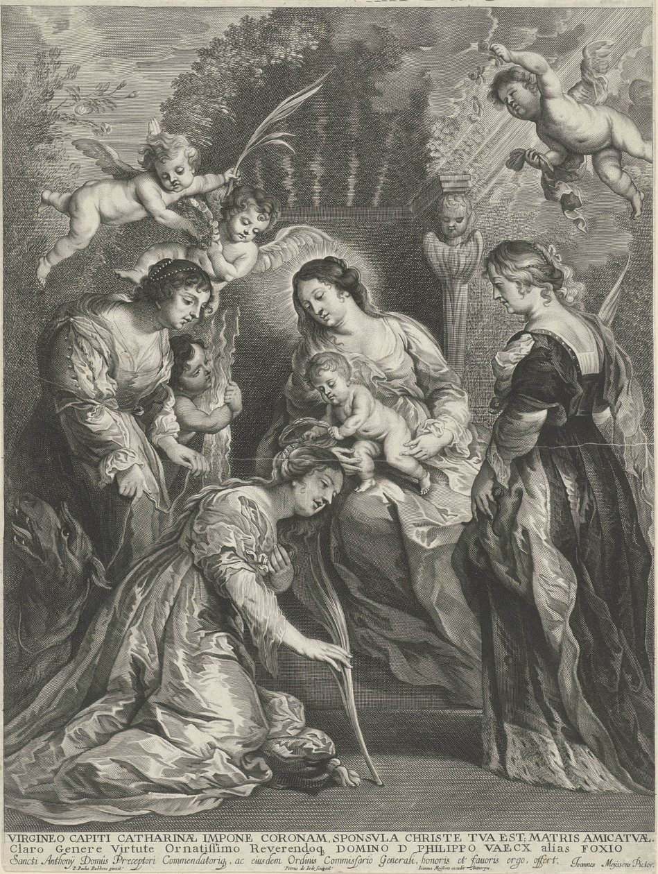 المسيح الطفل يتوج H. Catharina بواسطة بيتر دي جود (الثاني)
