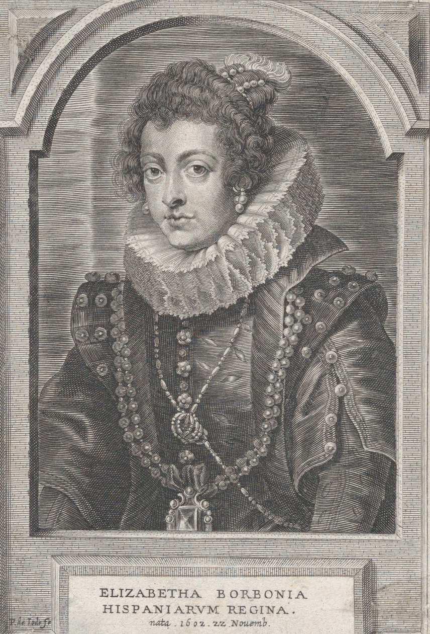 صورة إليزابيث من بوربون ، ملكة إسبانيا ، كاليفورنيا. 1632-44. بواسطة بيتر دي جود الثاني