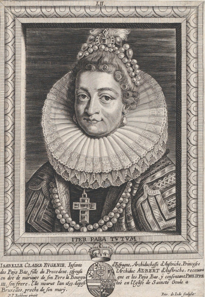 صورة لإيزابيلا كلارا يوجينيا ، إنفانتا الإسبانية ، كاليفورنيا. 1650. بواسطة بيتر دي جود الثاني