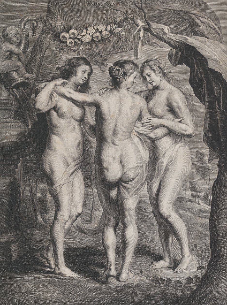 النعم الثلاثة ، كاليفورنيا. 1630-1674. بواسطة بيتر دي جود الثاني