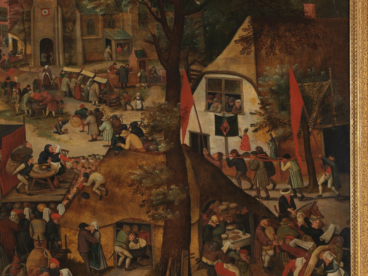 مهرجان القرية ، مع أداء مسرحي وتزكية تكريما للقديسة هوبرت وسانت أنتوني بواسطة بيتر بروغل الأصغر