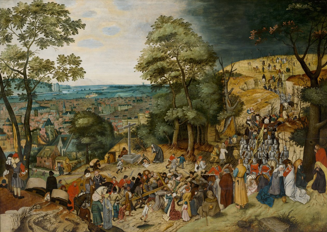 المسيح يحمل الصليب من قبل Brueghel ، بيتر الأصغر (1564-1638). زيت على خشب ، بين 1598 و 1620 ، الأبعاد: 120 × 170. Bonnefantenmuseum Maastricht بواسطة بيتر الأصغر Bruegel