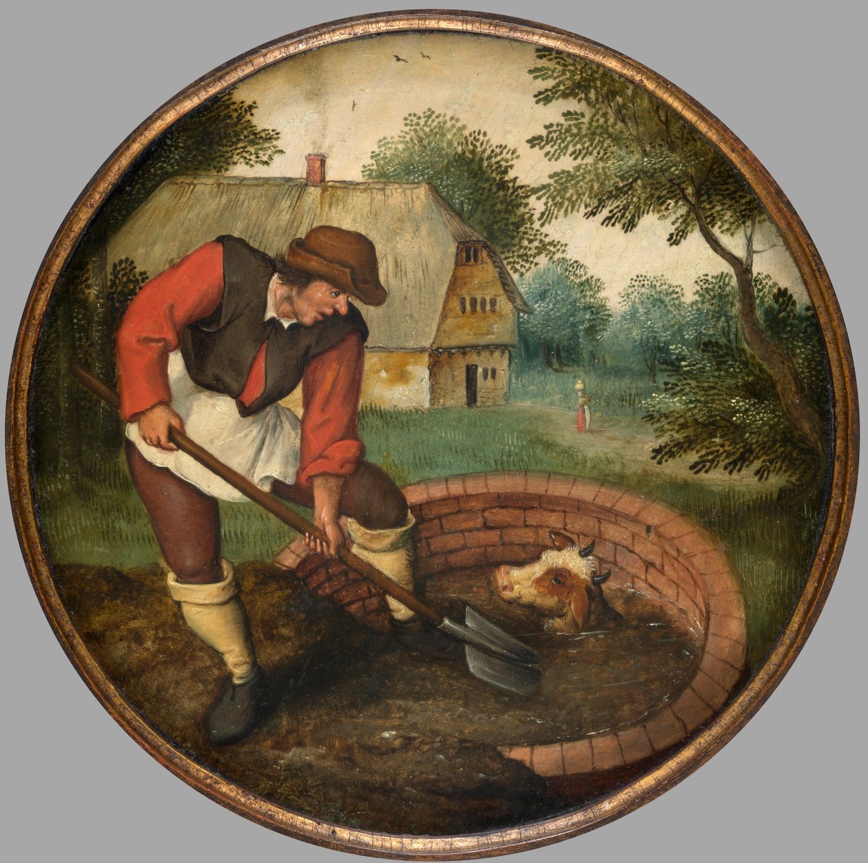 فات الأوان لملء البئر بعد غرق العجل ، حوالي 1594 (زيت على لوح) بواسطة بيتر الأصغر Bruegel