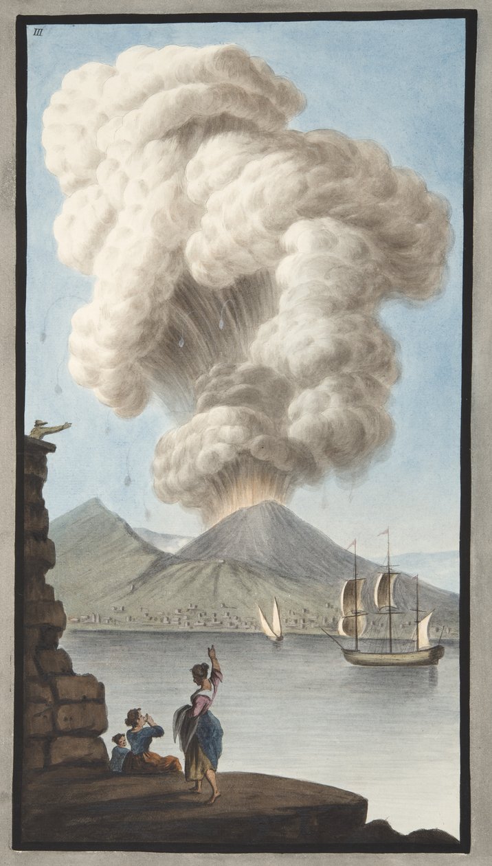 ثورة فيزوف ، الإثنين 9 أغسطس 1779 ، اللوحة 3 ، نشرت كمكمل لـ "Campi Phlegraei: ملاحظات حول براكين الصقليتين" ، بقلم السير ويليام هاميلتون (1730-1803) بواسطة بيترو فابريس